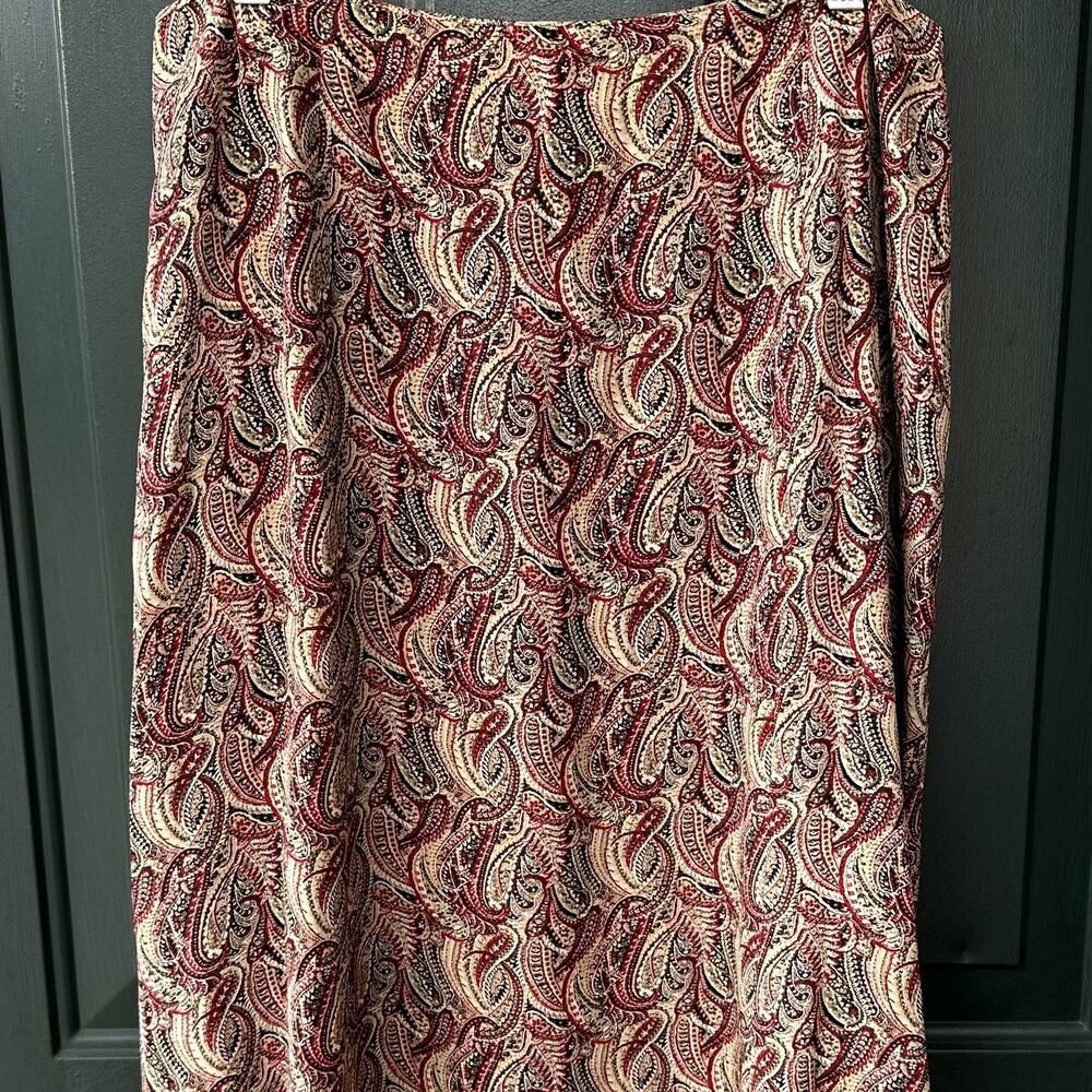 Talbots Women's Tan and Red Skirt